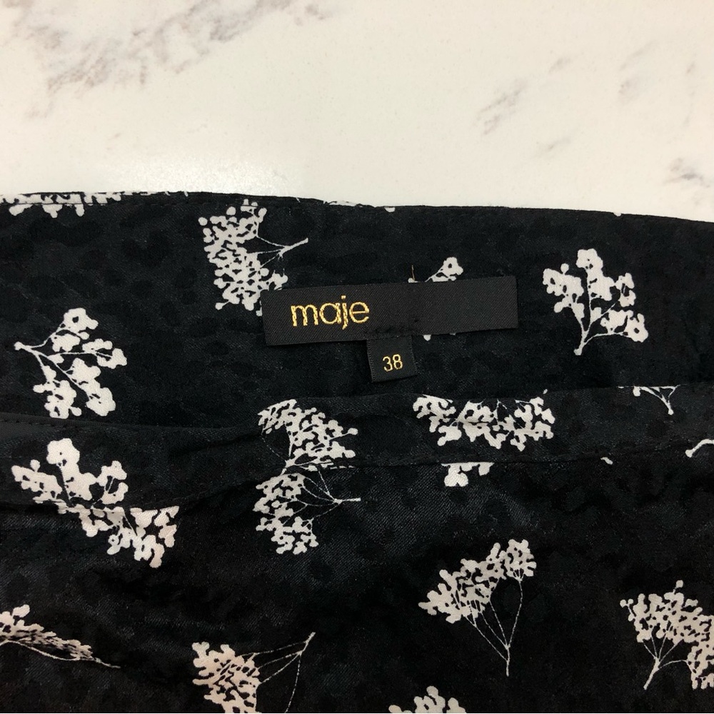 Maje Size 38 Jiseille Printed Midi Slit Skirt - Picture 3 of 8